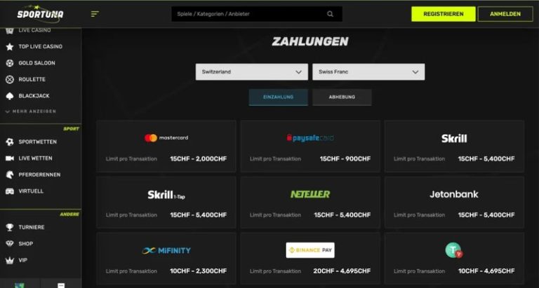 Sportuna Casino: Jetzt Einloggen und Deine Online-Spielautomaten Erfahrungen
