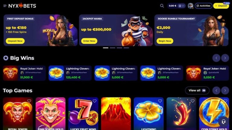 Nyxbets Casino: Bekijk onze Nyxbets Bonussen en Stortingsvoorwaarden.
